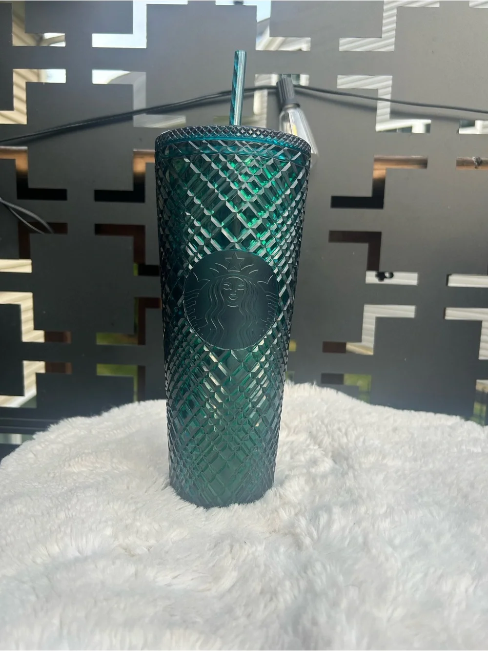 Starbucks dark green Studded Tumbler 24oz straw cup